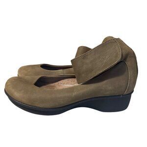 Dansko Womens Size 6‎ Brown Suede Mary Jane Comfort Shoes With Velcro Strap